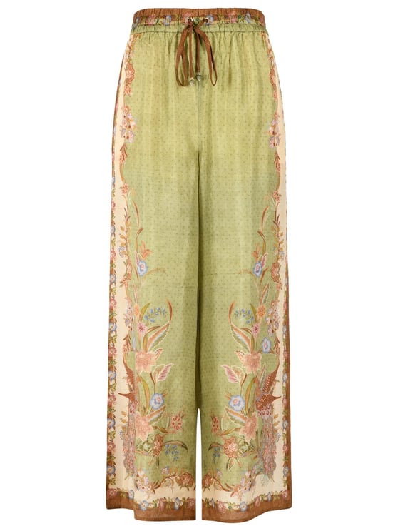Zimmermann Indra' Khaki Silk Pants