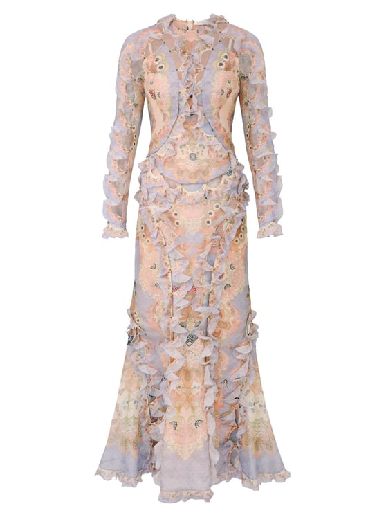 Zimmermann Pastel Floral Linen-Silk Day Dress