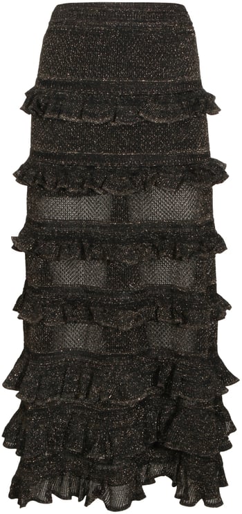 Zimmermann Metallic Black Cotton Skirt