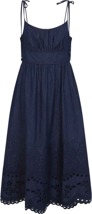 Zimmermann Zimmerman Mahon Broderie Denim Midi Dress