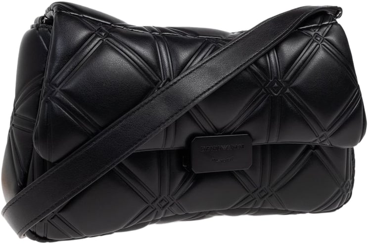 Emporio Armani Camera Case Con Catena Simil Nappa Goffrata - Came Nero