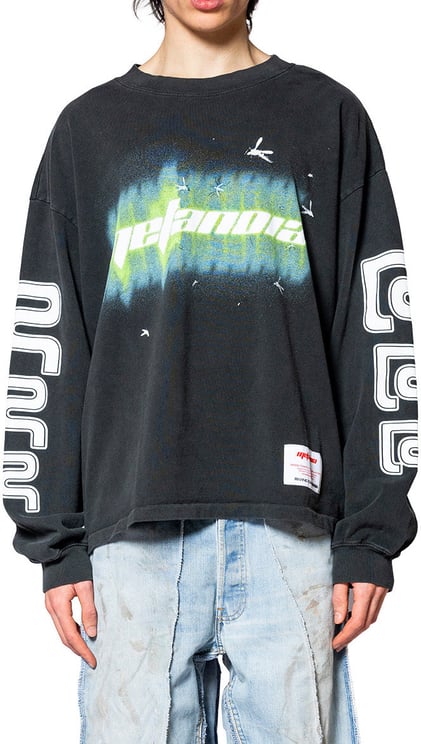 123 RIVINGTON SENTENCE GARDEN LS TEE JET BLACK