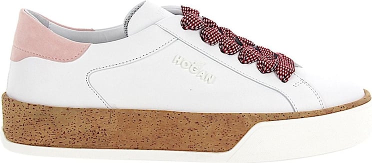 HOGAN Women Sneaker R Cork Smooth Leather Rose White - Molly Wit