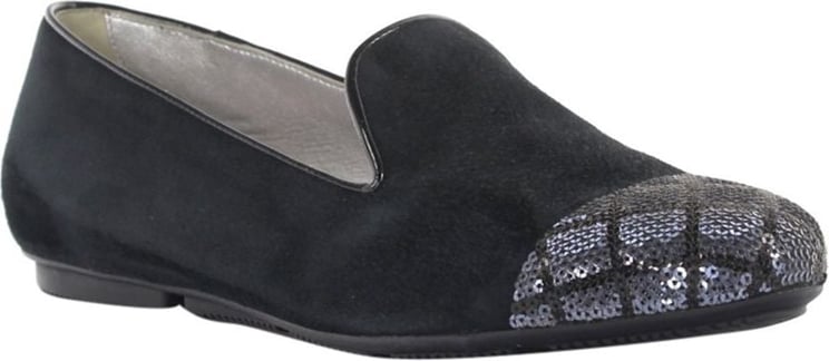 HOGAN Women Slip On Shoes Calfskin Sequins Suede Sequins Black - Beethoven Zwart