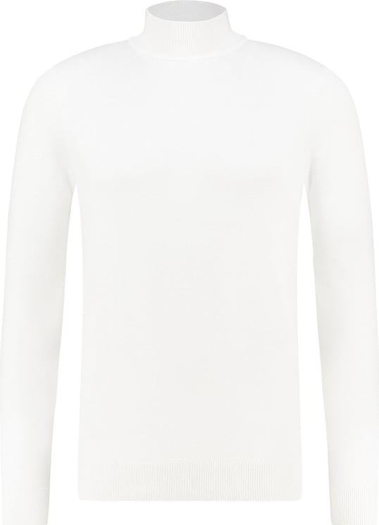 Purewhite Essential Knit Mockneck - Off White Grijs