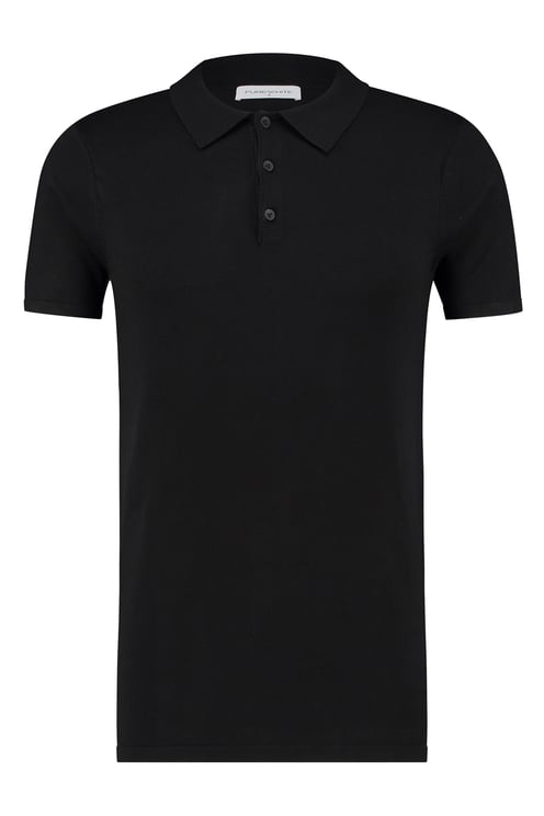 Purewhite Essential Knit Polo - Black Zwart