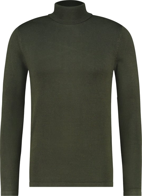 Purewhite Essential Knit Turtleneck - Army Green Groen