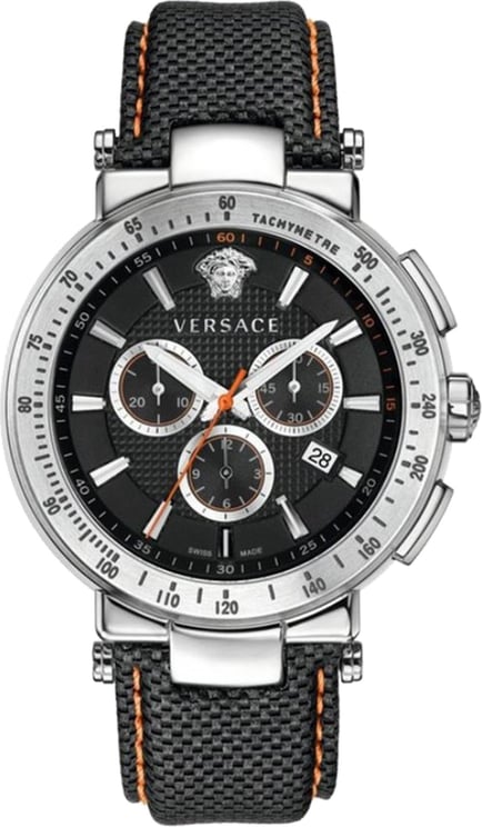 Versace VFG040013 Mystique Chrono Sport heren horloge chronograaf 46 mm Zwart