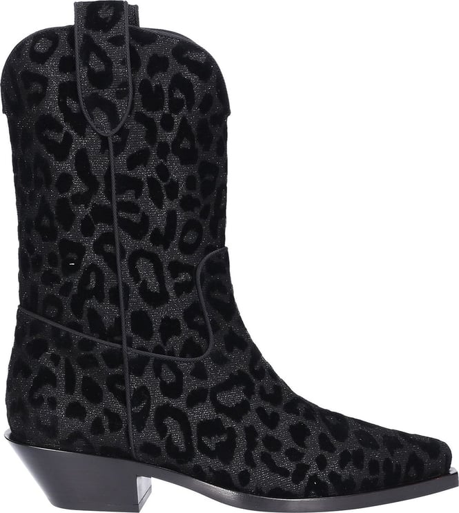 Dolce & Gabbana Cowboy Boots Gaucho Velvet Bonanza Zwart