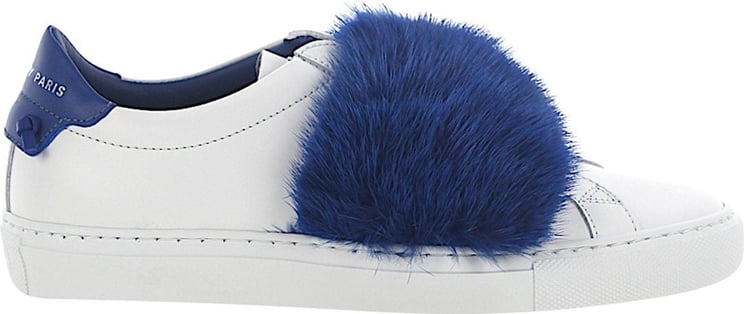 Givenchy Women Slip-On Calfskin Mink Fur Fur Upper Logo Blue White - Sledge Blauw