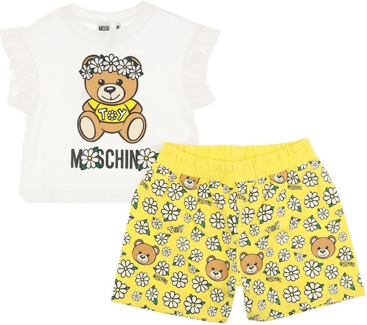 Moschino T-shirt+shorts Yellow Toy Daisy Wit