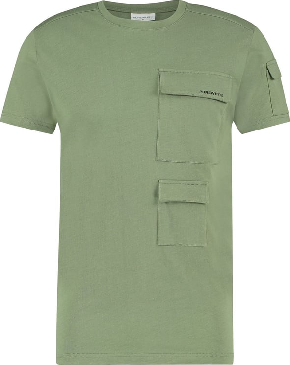 Purewhite Utility Pocket T-shirt - Army Groen