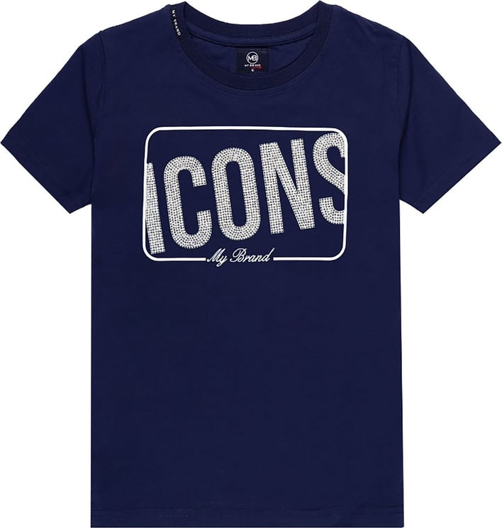My Brand Icons Boxed T-Shirt Navy Blauw