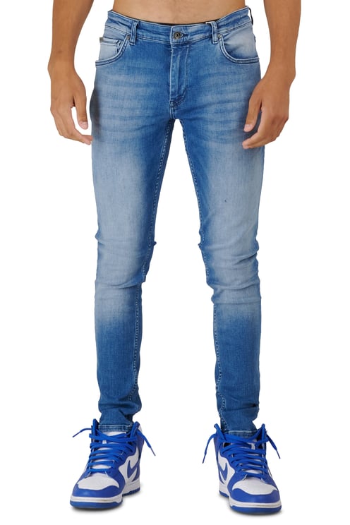 Purewhite Denim Mid Blue Blauw