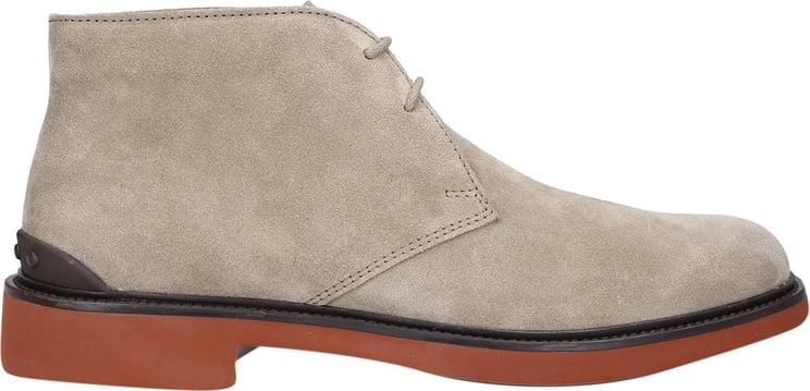 Tod's Lace-up Boots Polacco Suede Porta Beige