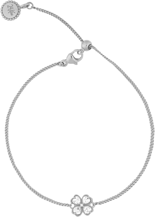 24Kae 24Kae Armband 22479S Zilver met Klaver in Zirkonia