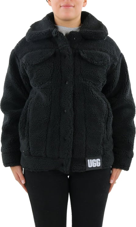 UGG Frankie Sherpa Trucker Jacket Black Zwart