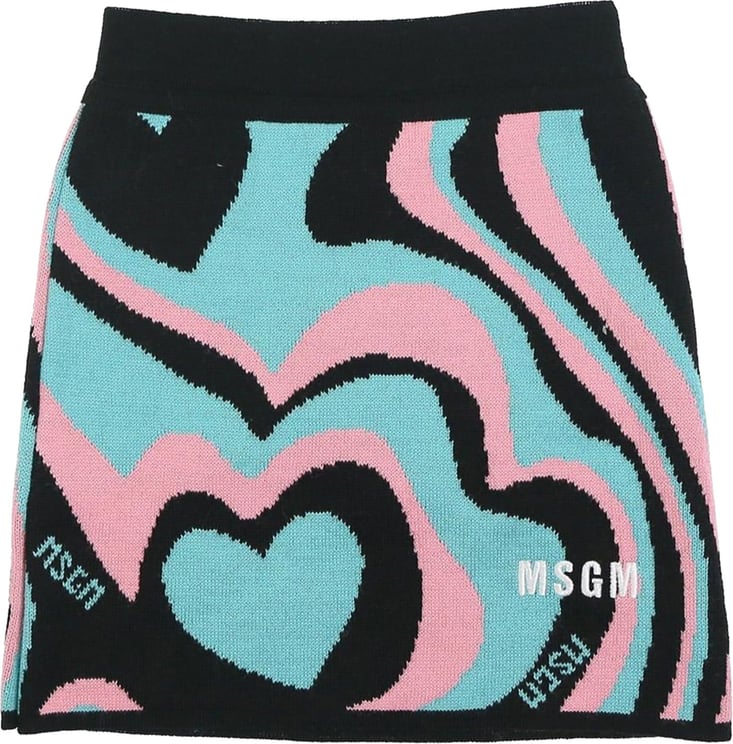 MSGM Knit Skirt Girl Single Colour Zwart