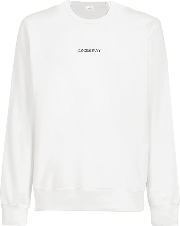 CP Company C.p. Company Light Fleece Cream Sweatshirt With Logo White Wit