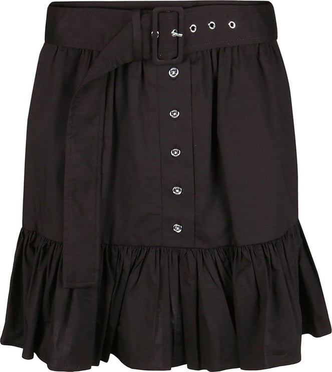Michael Kors Belt Dust Ruffle Mini Skirt Black Zwart