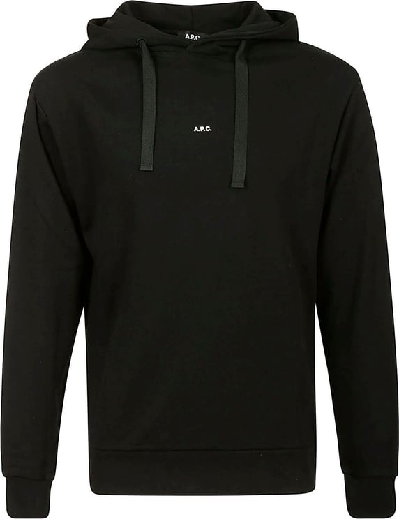 A.P.C. logo print hoodie Zwart