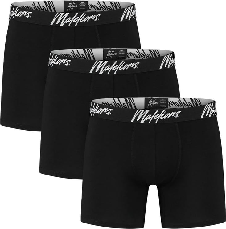 Malelions Boxer 3-Pack - Black/White Zwart