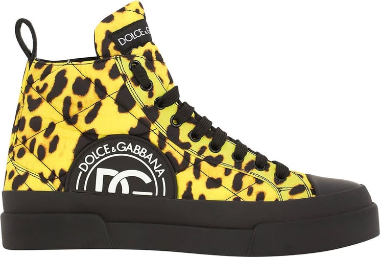 Dolce & Gabbana Dolce & Gabbana Leopard Quilted Sneakers Geel
