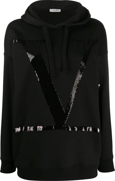 Valentino Valentino V Logo Print Sweatshirt Zwart