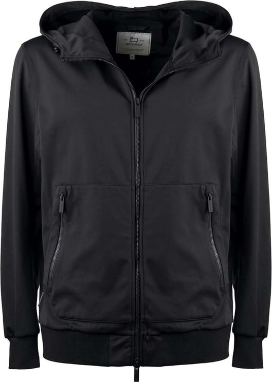 Woolrich Soft Shell Black Hooded Jacket Black Zwart