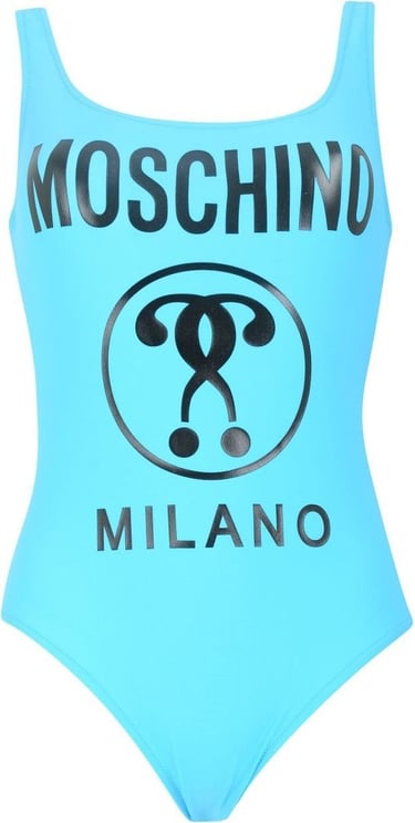 Moschino Double Question Mark swimsuit Blauw