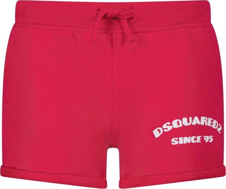 Dsquared2 Dsquared2 DQ0747 kinder shorts fuchsia Roze