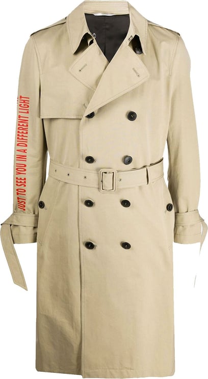 Valentino Valentino Double Breasted Trench Coat Beige