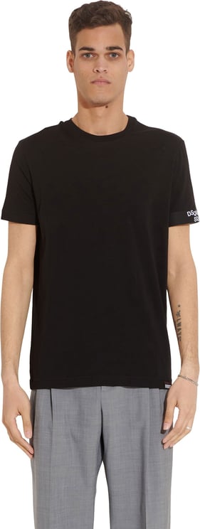 Dsquared2 Round Neck T-shirt Zwart Wit Zwart