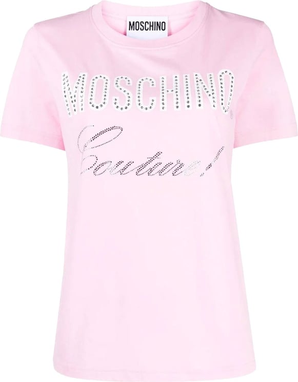 Moschino Moschino Couture Crystal Embellished T-Shirt Roze