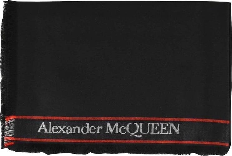 Alexander McQueen Alexander Mcqueen Logo Scarf Zwart