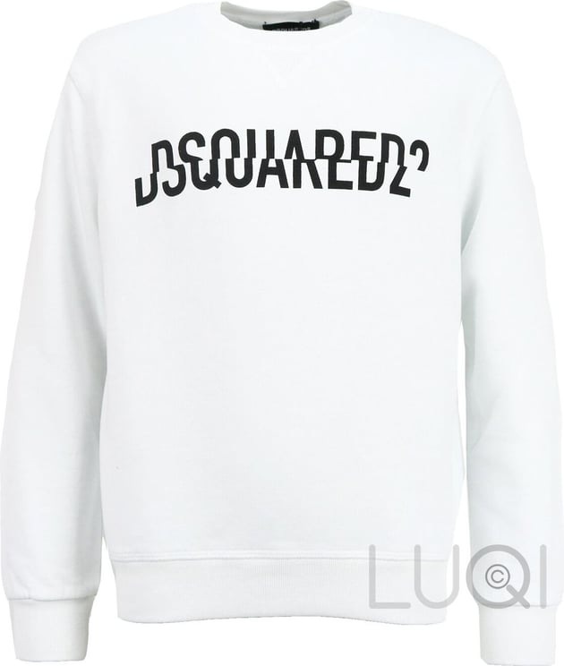 Dsquared2 Sweater Wit Met Logo Relax Fit Wit