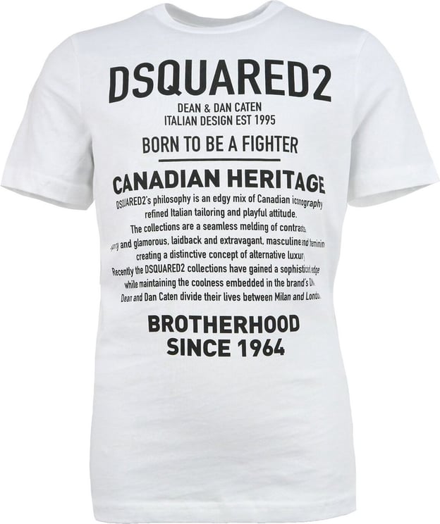 Dsquared2 Shirt Wit Brotherhood Slimfit Wit