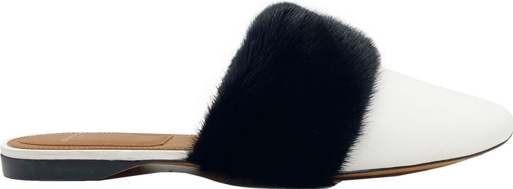 Givenchy Givenchy Bedford Fur Trim Mules Wit