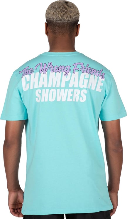 Wrong Friends Champagne Showers t-shirt blauw Blauw
