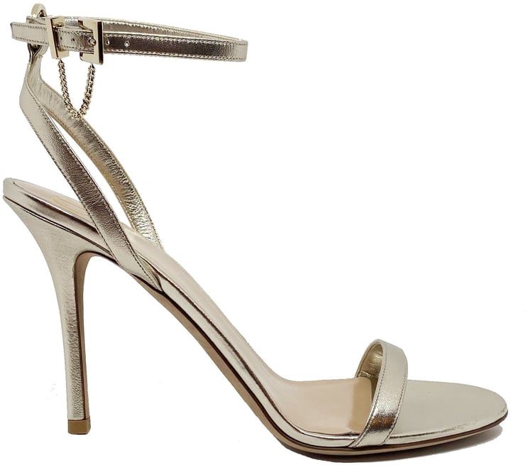 Valentino Valentino Leather Heel Sandals Goud