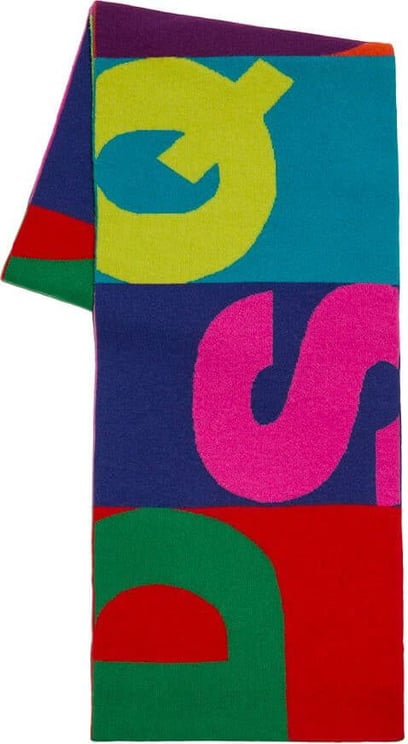 Dsquared2 Multicolor Scarf With Logo Divers Divers