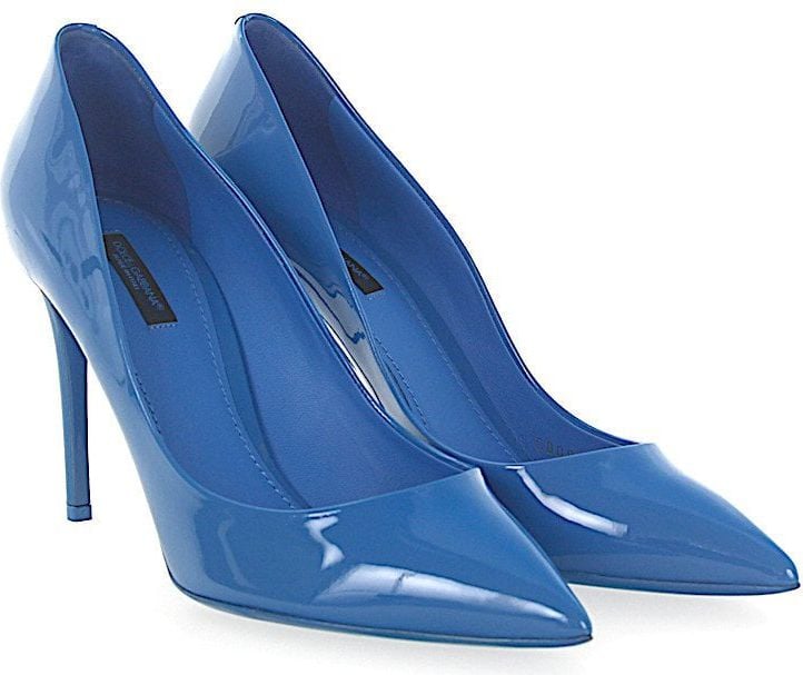 Dolce & Gabbana Women Pumps Patent Leather Blue - Amaranto Blauw