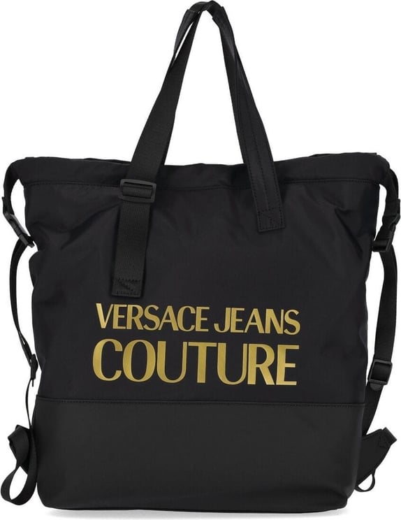 Versace Jeans Couture Logo Baroque Black Gold Shopping Bag Black Zwart