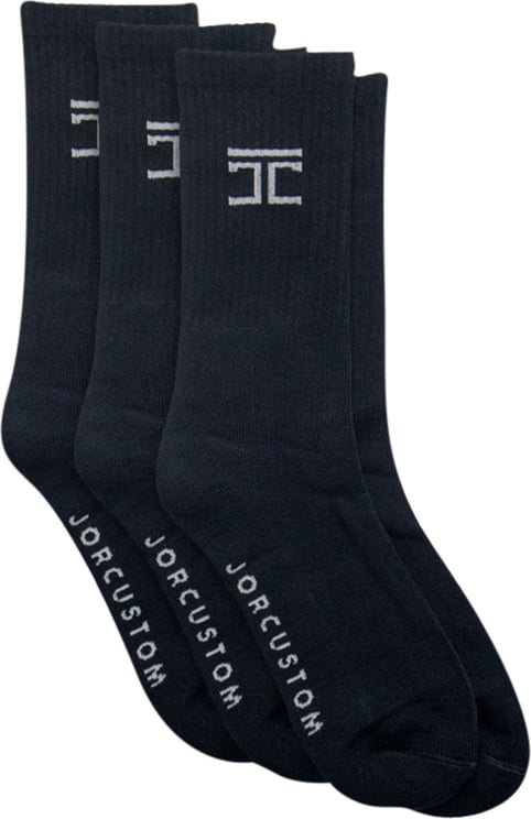 JORCUSTOM Three-Pack Socks Black Zwart