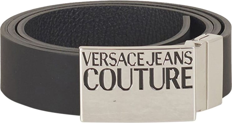 Versace Jeans Couture Reversible Belt Black Silver Zwart
