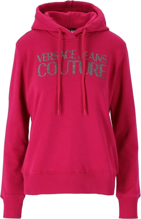 Versace Jeans Couture Logo Glitter Fuchsia Hoodie Pink Roze