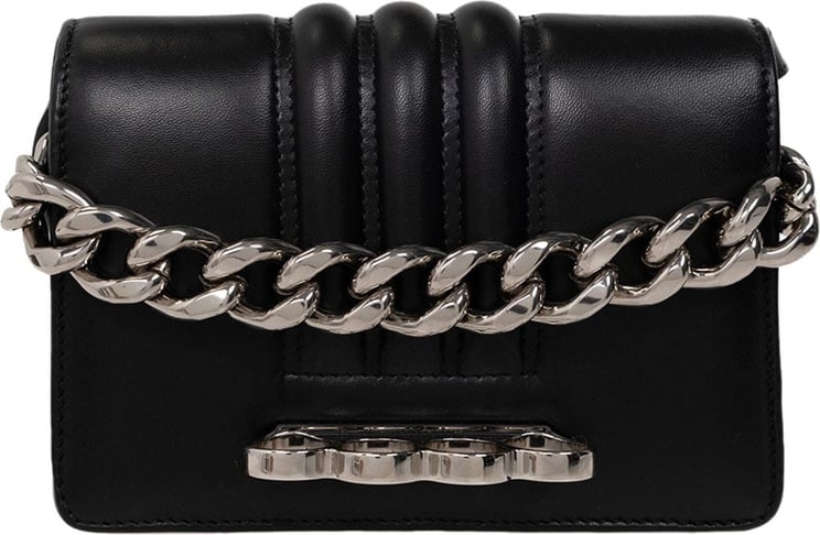 Alexander McQueen leather chain-link clutch-bag Zwart