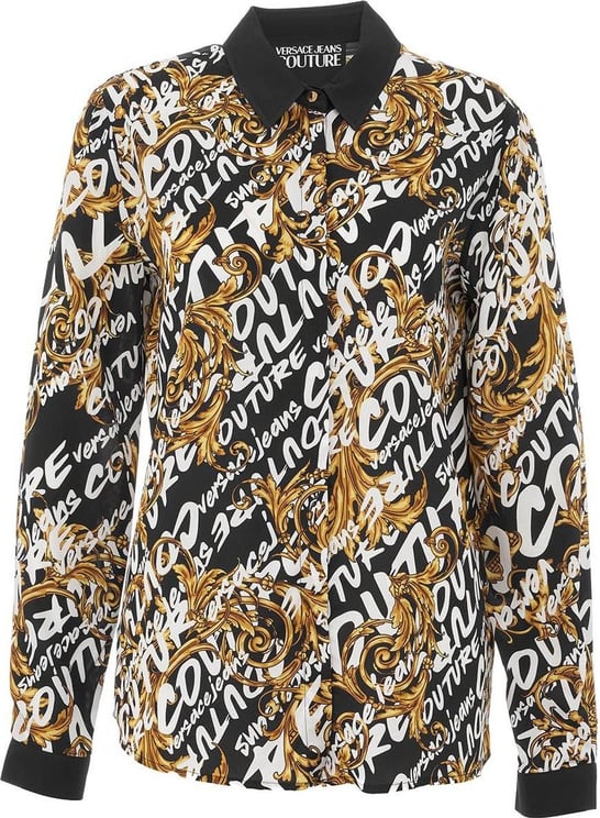 Versace Jeans Couture Blouse With Print Black Zwart