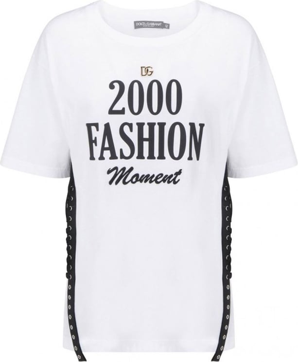 Dolce & Gabbana Dolce & Gabbana Lacing Detailed T-Shirt Wit