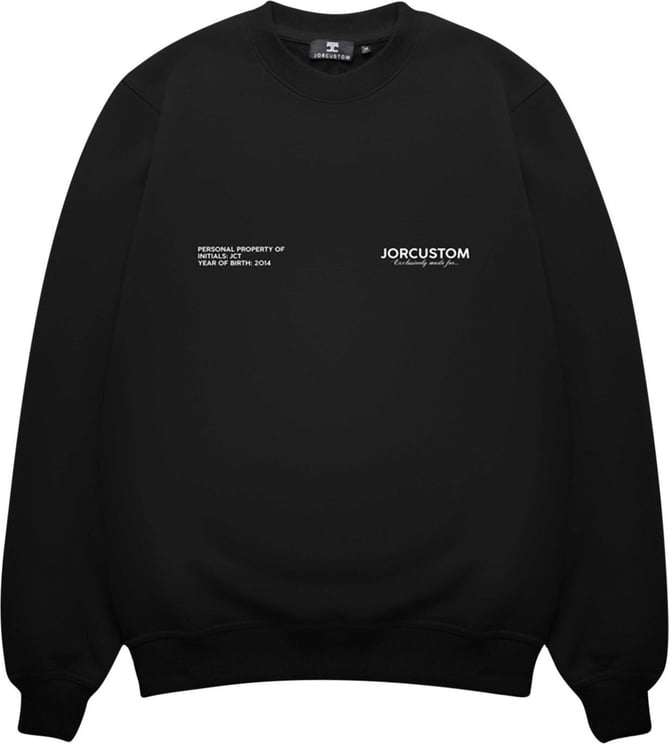 JORCUSTOM Brand Sweater Black Zwart